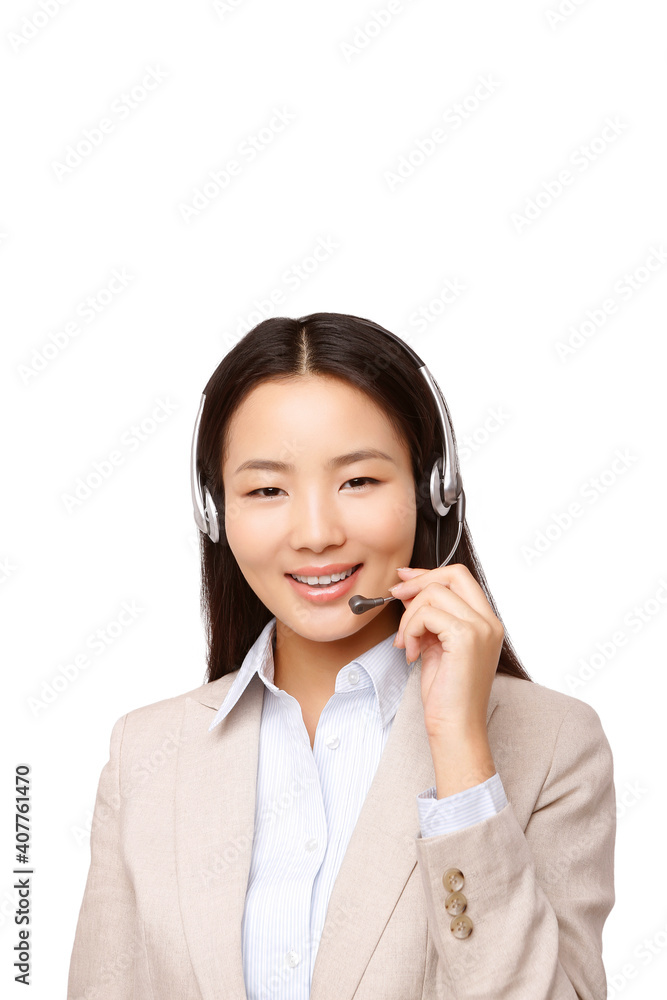 Business woman wearing a headset Business woman wearing a headset