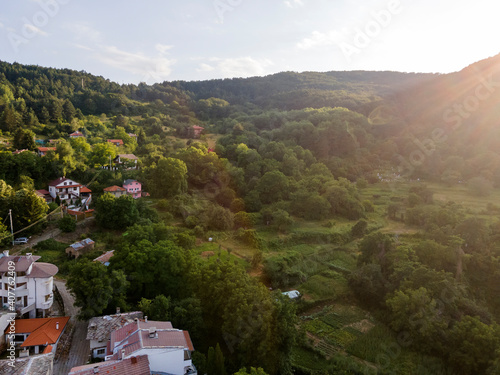 Aerial view of village of Yavrovo, Plovdiv Region, Bulgaria photo