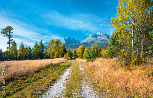 Obraz na płótnie Peak Krivan (2494m),symbol of Slovakia in High Tatras mountains, Slovakia autumn w salonie
