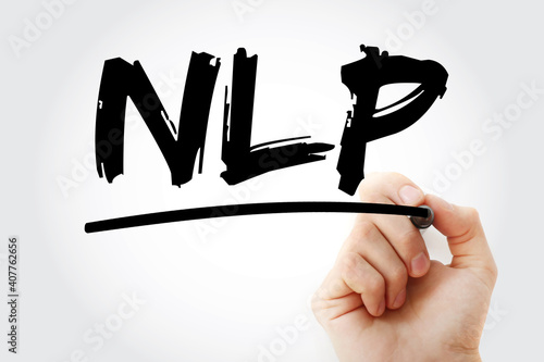 NLP - Neuro Linguistic Programming or Natural Language Processing acronym, concept background photo