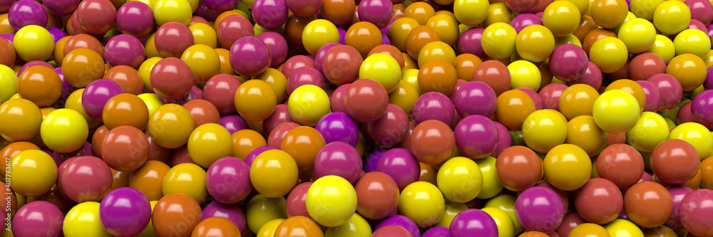 A large group of colored spheres. Minimal concept. 3d render A large group of colored spheres. Minimal concept. 3d render