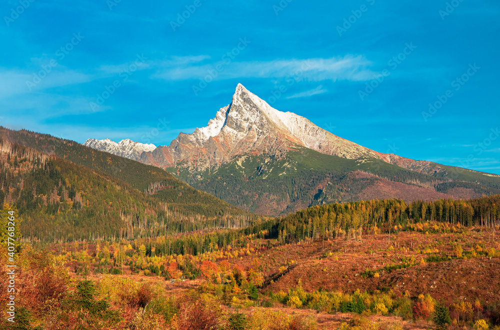 Hill Krivan (2494m),symbol of Slovakia in High Tatras mountains, Slovakia
