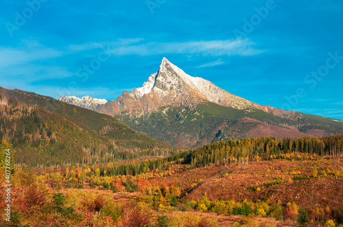 Obraz na płótnie Hill Krivan (2494m),symbol of Slovakia in High Tatras mountains, Slovakia w salonie