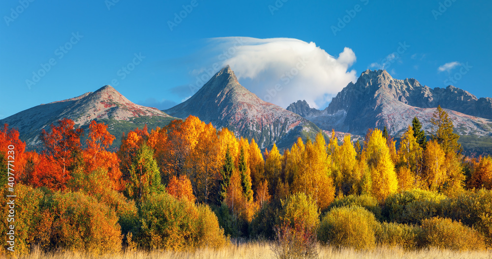 Peak Krivan (2494m),symbol of Slovakia in High Tatras mountains, Slovakia autumn