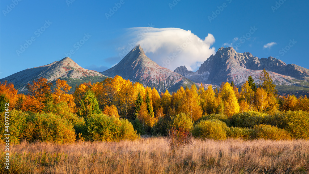 Peak Krivan (2494m),symbol of Slovakia in High Tatras mountains, Slovakia autumn