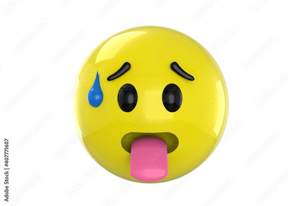 Fototapeta premium Tired Emoticon - 3D icon