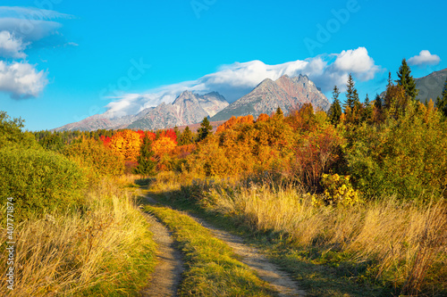 Obraz na płótnie Peak Krivan (2494m),symbol of Slovakia in High Tatras mountains, Slovakia autumn w salonie