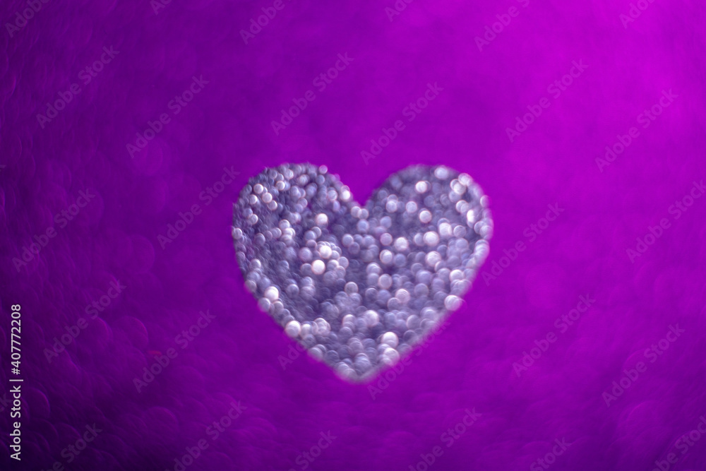 Blur Heart shapes on abstract light glitter background in love concept for valentines day with sweet and romantic moment