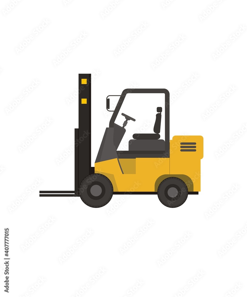 forklift simple flat  illustration