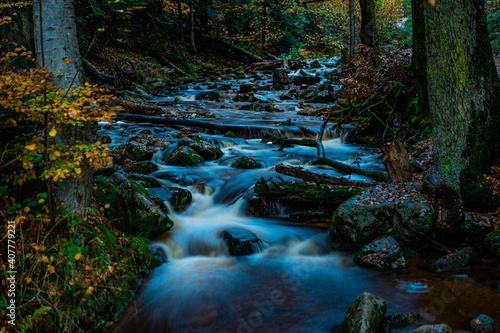 Flusslauf im Schwarzwald, Langzeitbelichtung ,Wald,Herbst Ottenhöfen