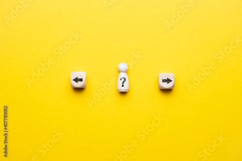 Concept of choosing a path by an abstract person