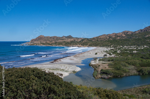 View of the Ostricone Delta on the French island of Corsica