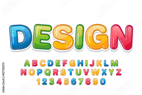 decorative colorful Font and Alphabet