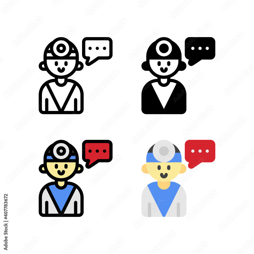 Dialogue communication with doctor Icon, and illustration Vector Dialogue communication with doctor Icon, and illustration Vector
