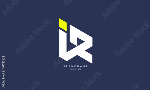 Alphabet letters Initials Monogram logo IR, RI, I and R