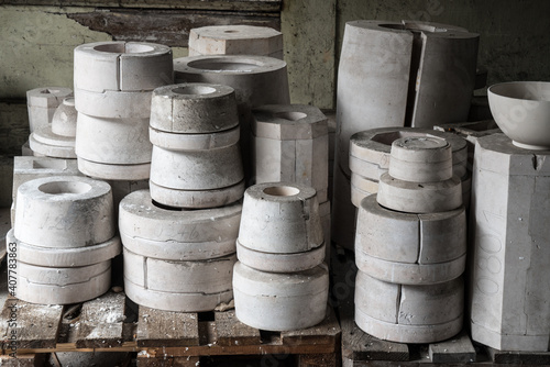 Blanks and molds in a ceramic factory