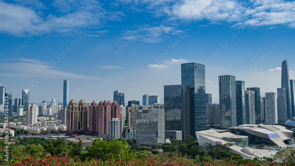 Fototapeta premium Overlooking the center of Shenzhen
