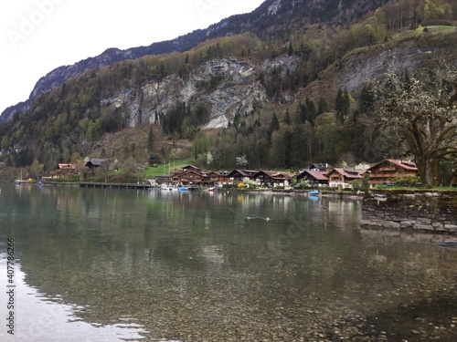 Lake in the mountains in Brienz Switzerland