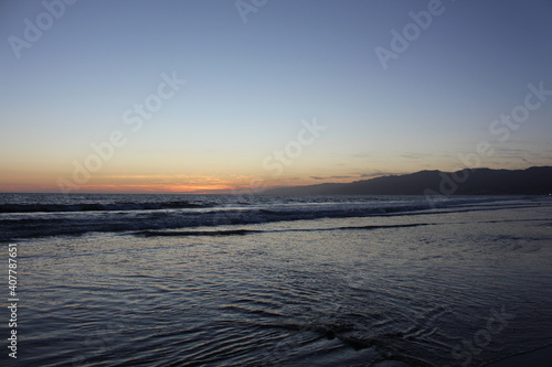 sunset over the ocean in LA