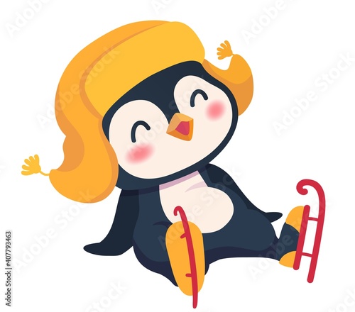 Penguin ice skating