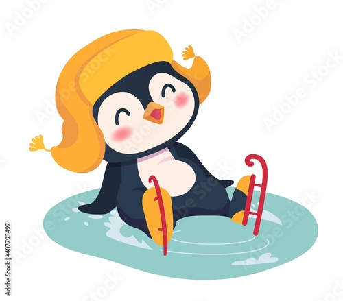 Penguin ice skating