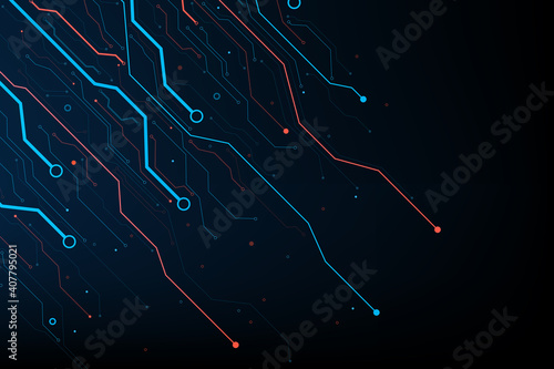 Abstract background electronic print circuit dot and line 002