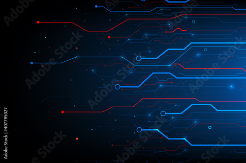Abstract background electronic print circuit dot and line 009