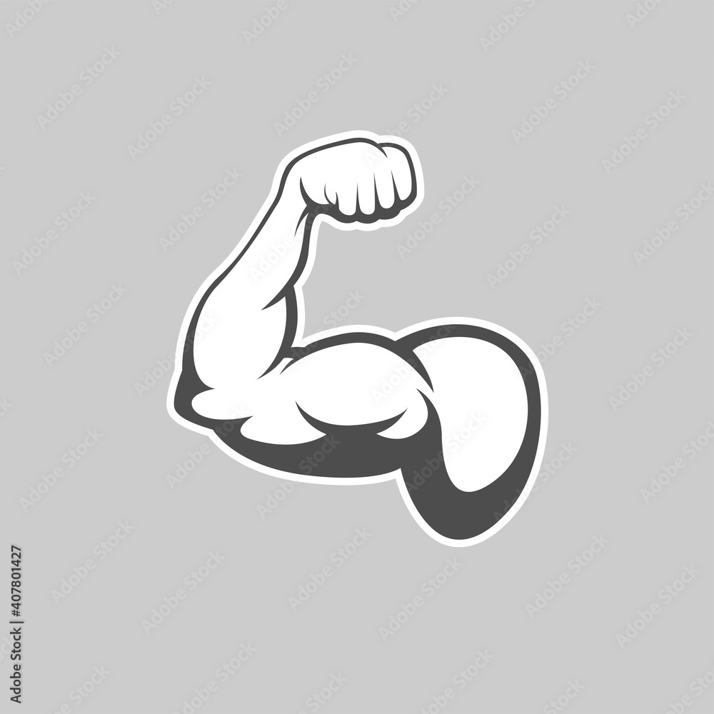 Biceps muscle icon logo vector design template. Strong arm, muscle arm ...