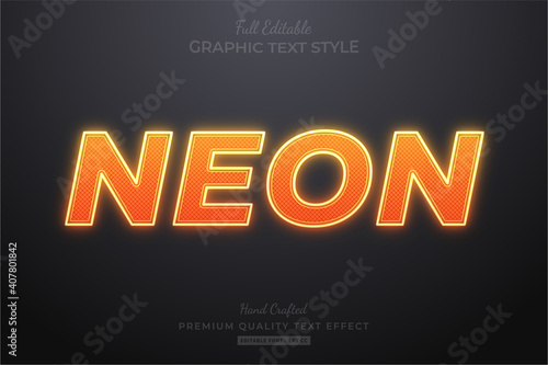 Neon Orange Editable Text Effect Font Style
