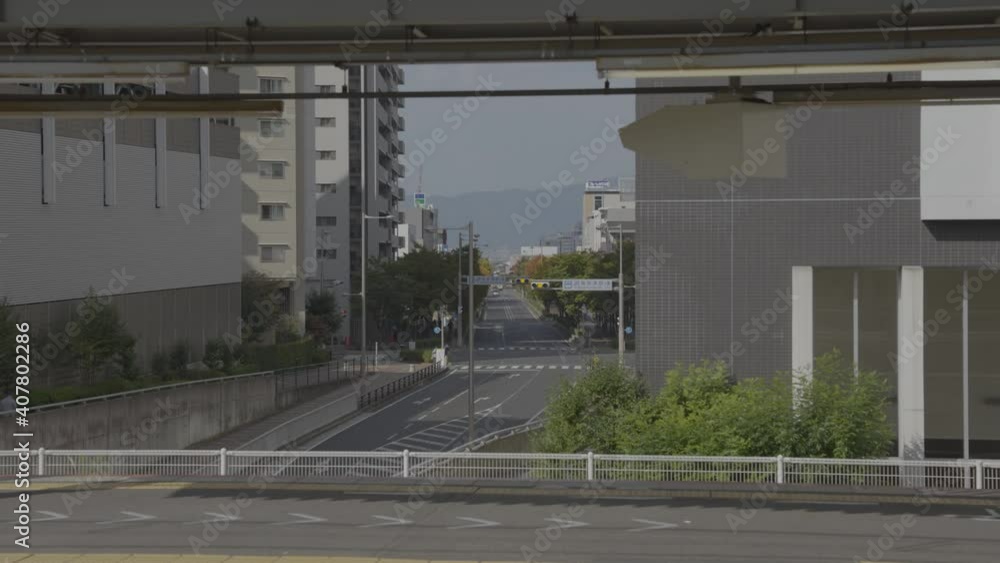 Minami Kusatsu Station looking over road in Shiga Prefecture, Japan Minami Kusatsu Station looking over road in Shiga Prefecture, Japan
