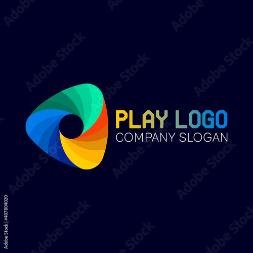 Free Download Colorful triangle logo design for company - GFXLoad