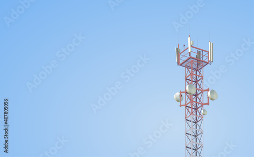 Cell tower with antennas