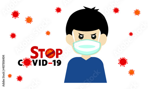 Protective face mask against and stop corona virus,Covid-19.