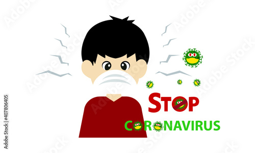 Protective face mask against and stop corona virus,Covid-19.