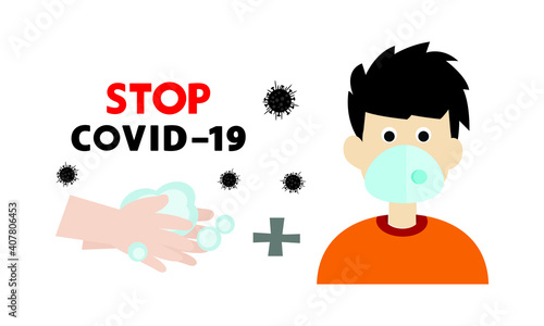Protective face mask against and stop corona virus,Covid-19.