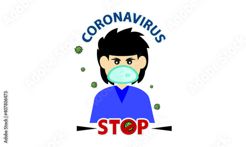 Protective face mask against and stop corona virus,Covid-19.