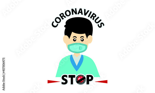 Protective face mask against and stop corona virus,Covid-19.