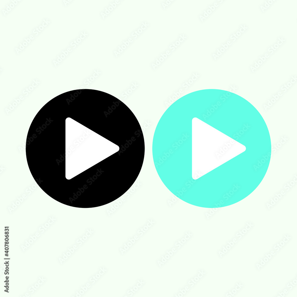 Play button icon in trendy flat style isolated on grey background. Play symbol for your web site design, logo, app, UI. Vector illustration Play button icon in trendy flat style isolated on grey background. Play symbol for your web site design, logo, app, UI. Vector illustration