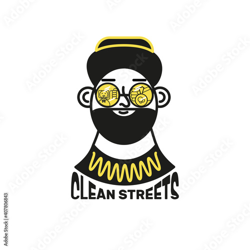 Logo, icon, for street posters to clean up after your dog.