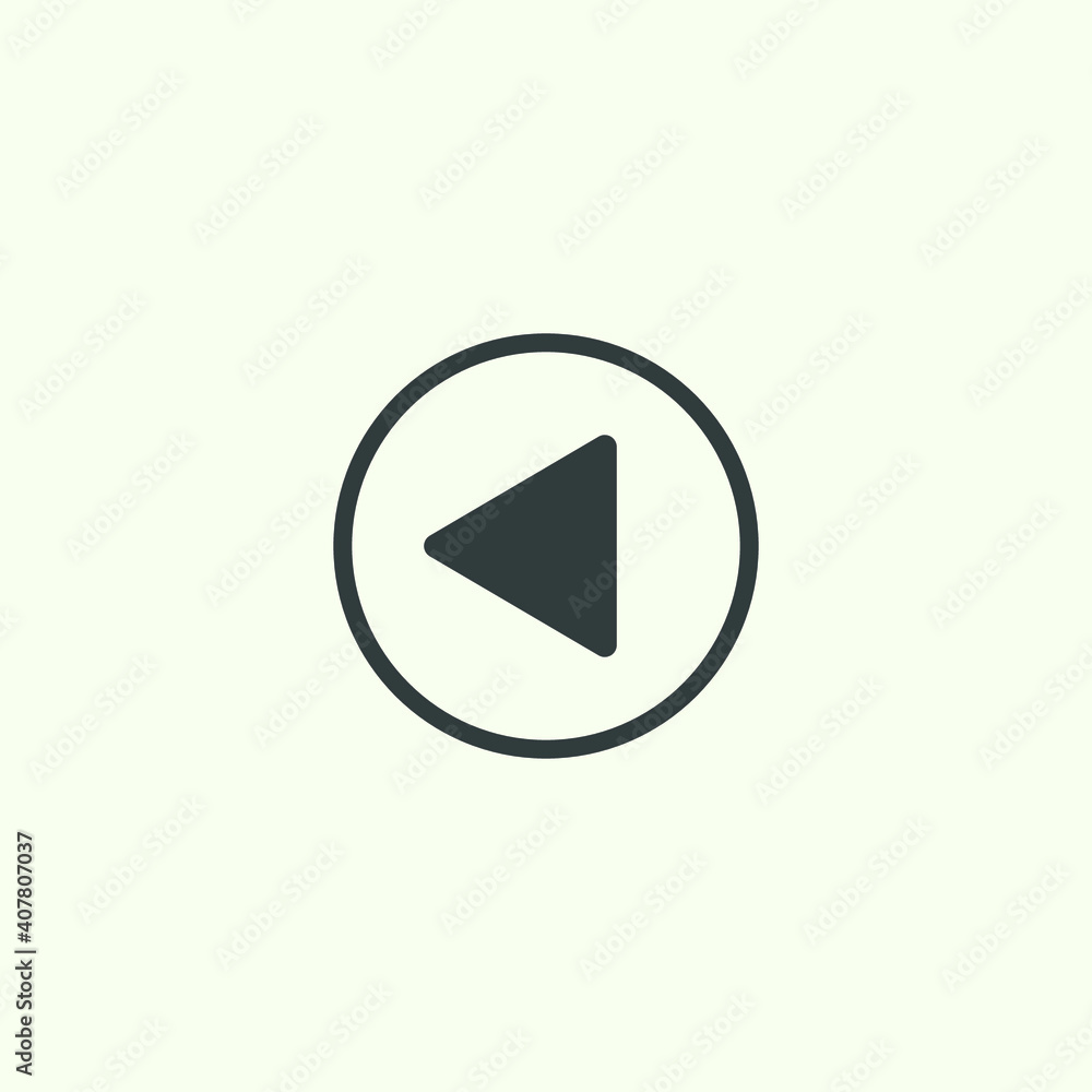 Play button icon in trendy flat style isolated on grey background. Play symbol for your web site design, logo, app, UI. Vector illustration