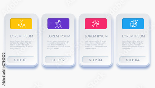 Template business infographic with 4 options