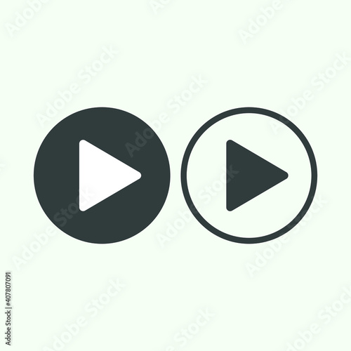 Free Download Play button icon in trendy flat style isolated on grey background. Play symbol for your web site design, logo, app, UI. Vector illustration - GFXLoad