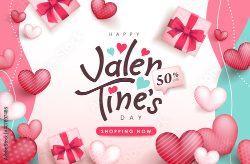 Valentine's day sale poster or banner backgroud.