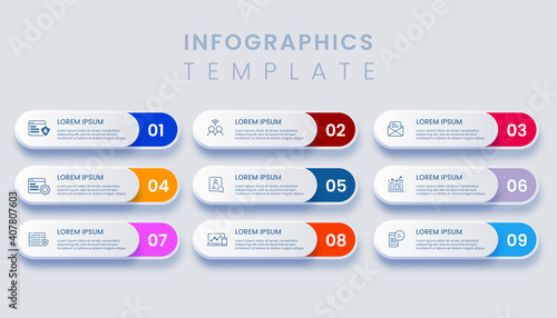 9 steps modern business infographic template
