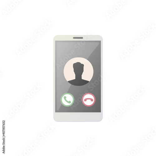 Unknown caller concept. Flat vector illustration. Isolated on white background.