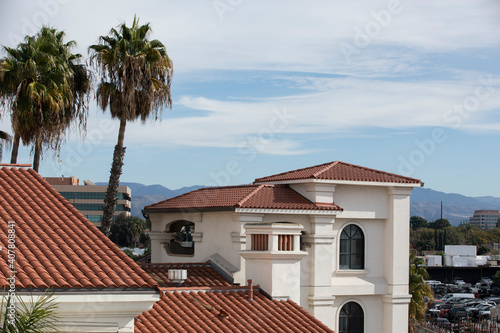 View of the historic public train depot in Santa Ana, California, USA. photo