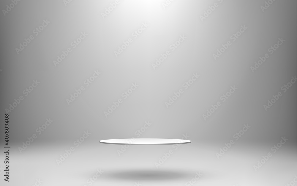blank podium and white light in the white studio room blank podium and white light in the white studio room