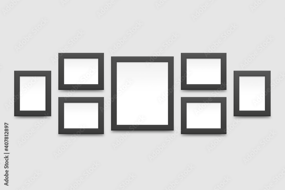 realistic blank frames mockup hanging on wall realistic blank frames mockup hanging on wall
