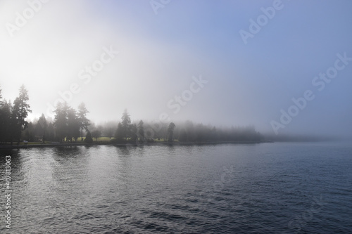 霧の公園 park surrounded by mist