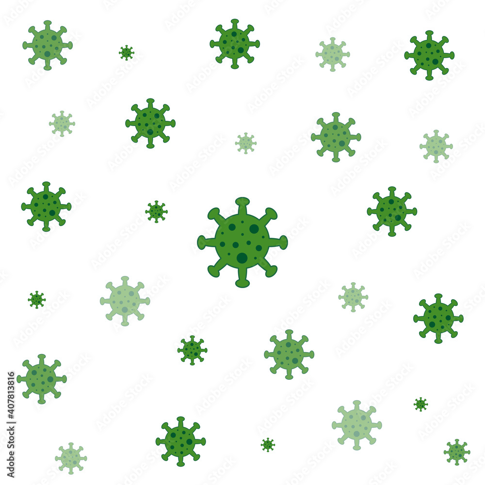 A virus that destroys the body's immunity and causes illness, which is the spread of the virus,Virus.Computer,microbiology concept. Disease germ, pathogen organism, infectious micro virology.